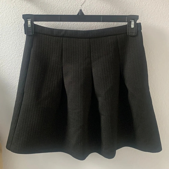 Madewell pleat textured mini skirt black size 0 - Picture 1 of 9